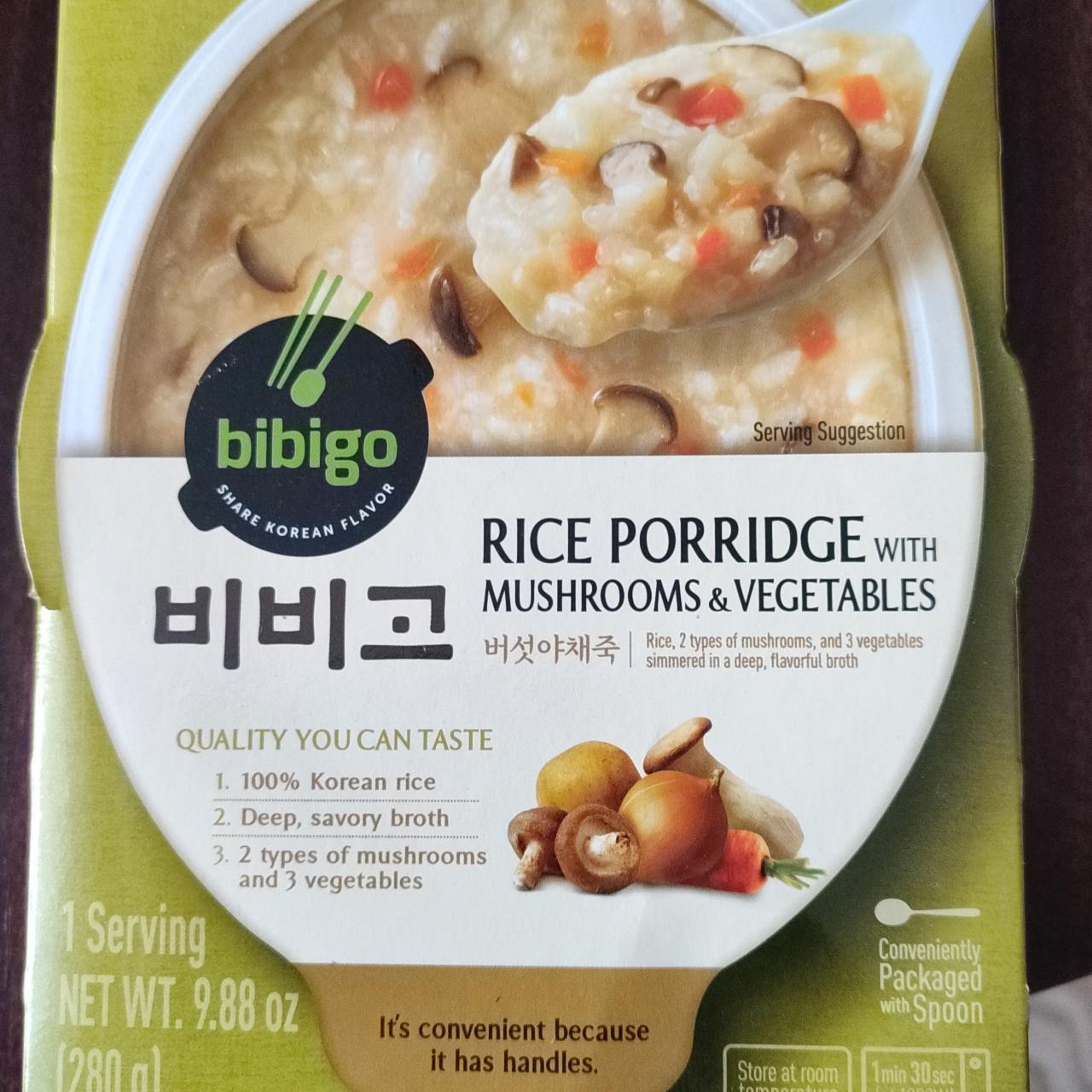 Fotografie - Rice porridge with mushrooms & vegetables Bibigo