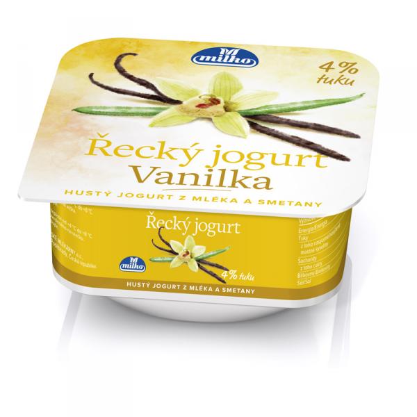 Fotografie - řecký jogurt vanilka 4% tuku Milko