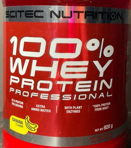 Fotografie - 100% whey protein professional Banana flavor Scitec Nutrition