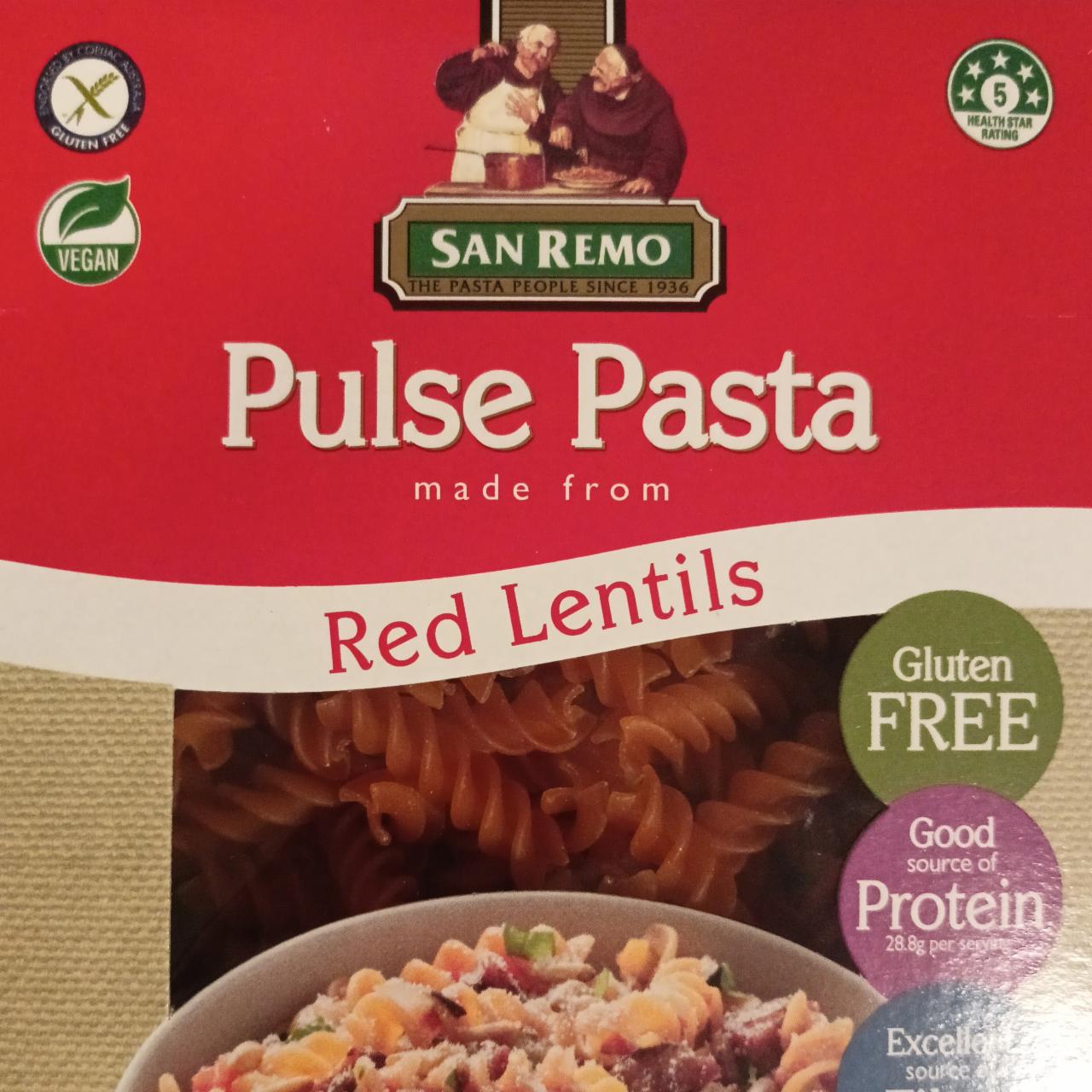 Fotografie - Pulse Pasta made from Red Lentils San Remo