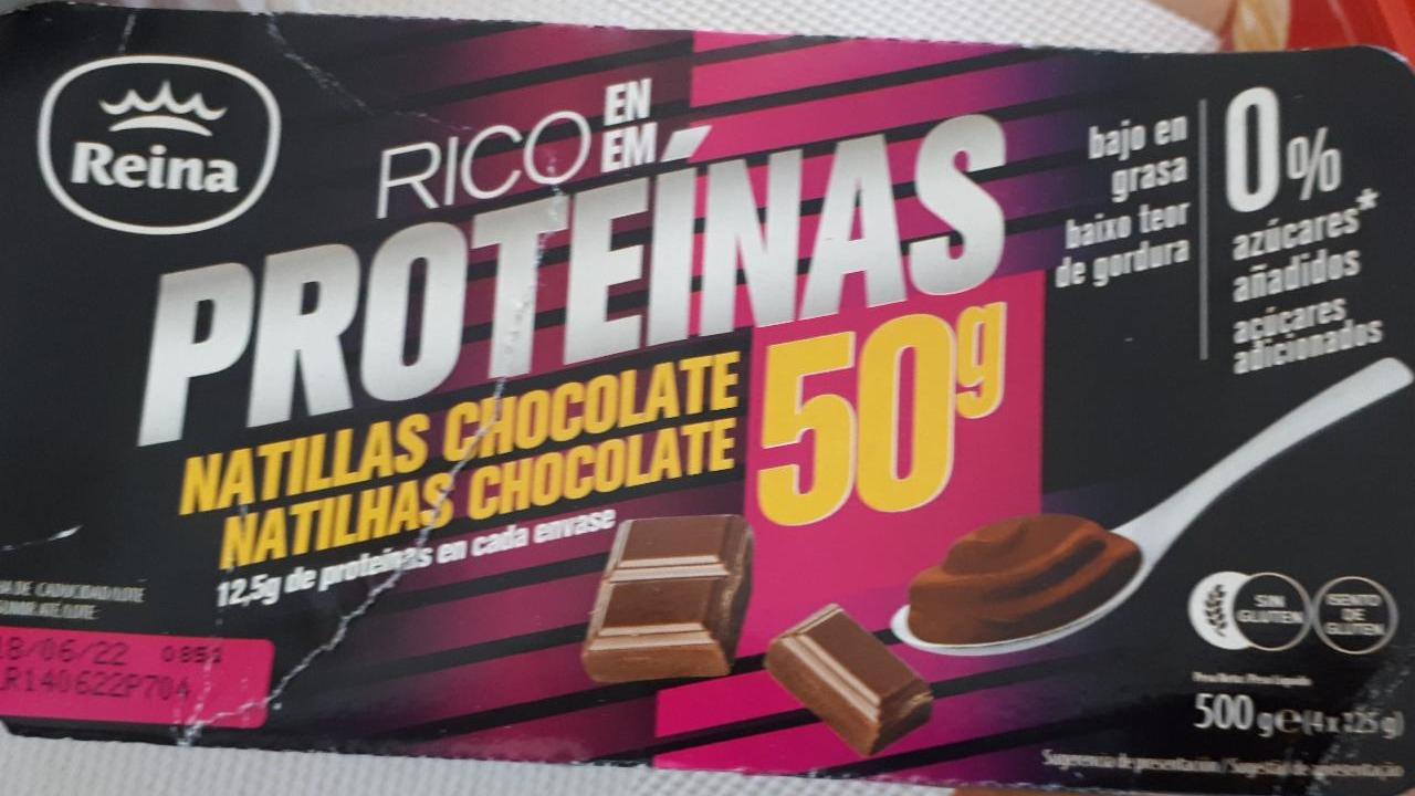Fotografie - Rico Proteínas 50g Natillas Chocolate Reina