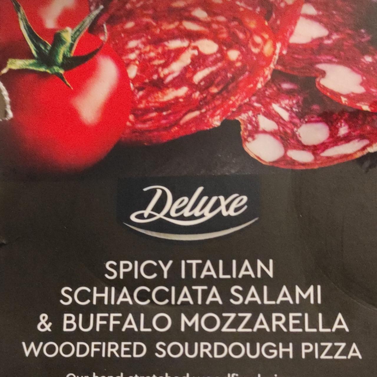 Fotografie - Spicy Italian Schiacciata Salami & Buffalo Mozzarella Woodfired Sourdough Pizza Deluxe
