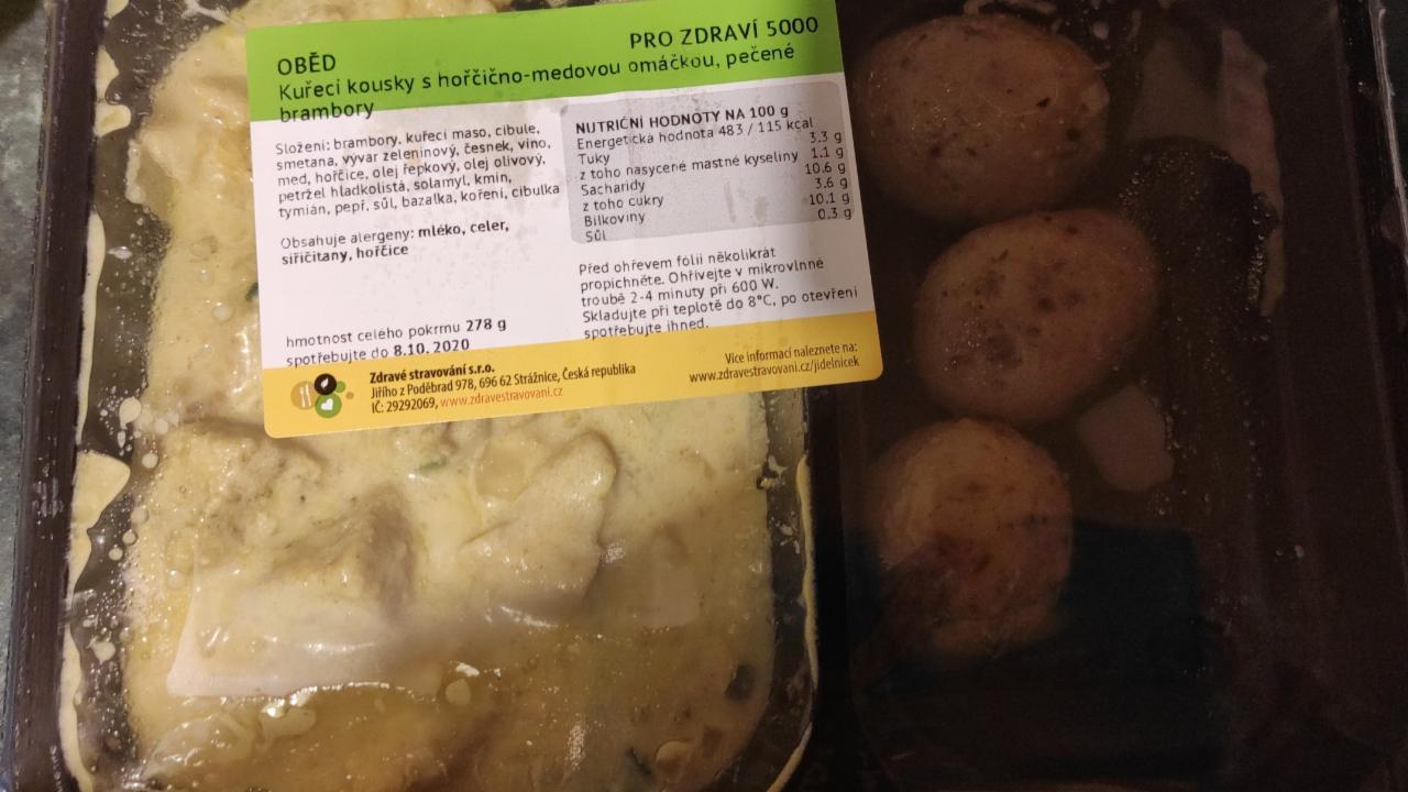 Fotografie - Kuřecí kousky s hořčično-medovou omáčkou, pečené brambory Zdravé stravování
