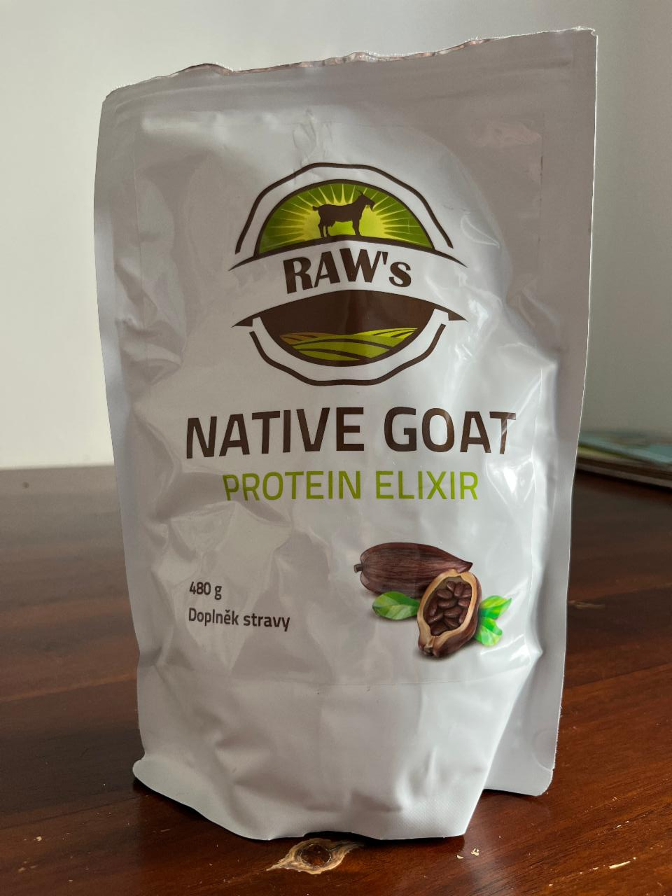 Fotografie - Native Goat protein elixír kakaový Raw´s