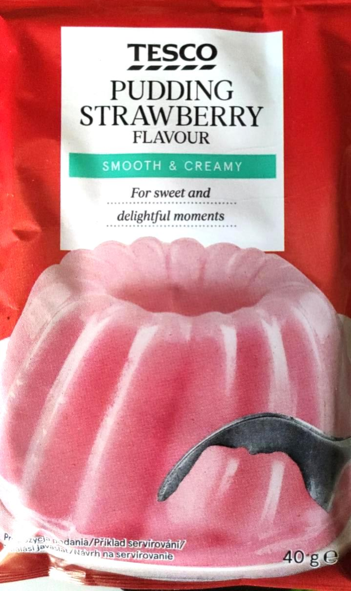 Fotografie - Pudding strawberry flavour smooth & creamy Tesco