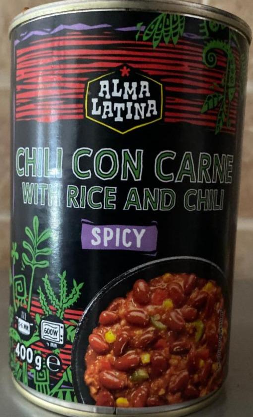 Fotografie - chilli con carne with rice and chilly (SPICY) Alma Latina
