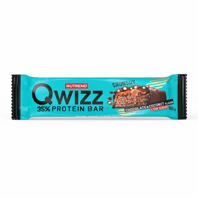 Fotografie - Qwizz 35% protein bar crunchy chocolate & coconut (čokoláda + kokos) Nutrend