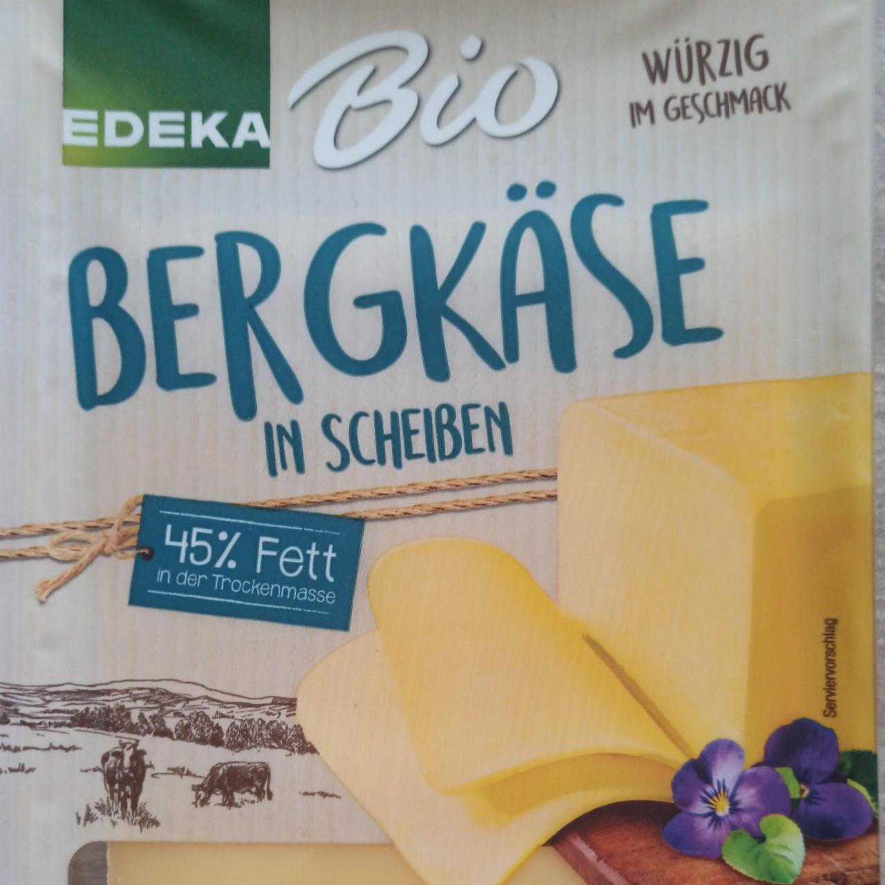 Fotografie - Bergkäse in Scheiben 45% Fett i. Tr. Edeka Bio