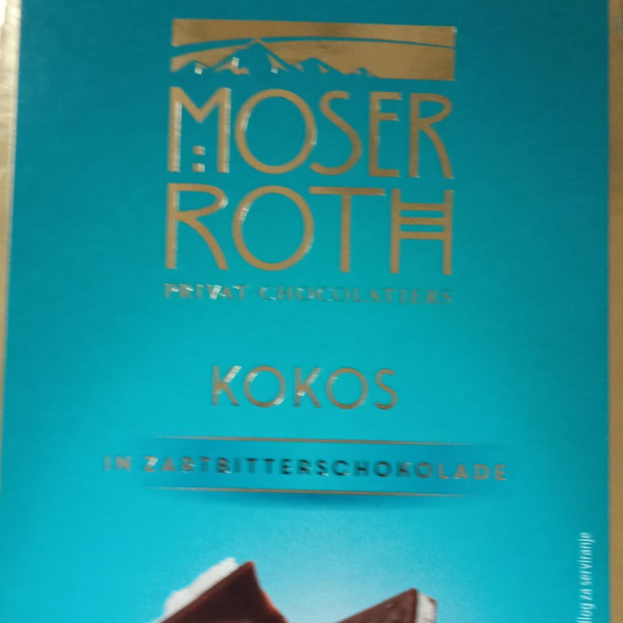 Fotografie - Kokos in Zartbitterschokolade Moser Roth