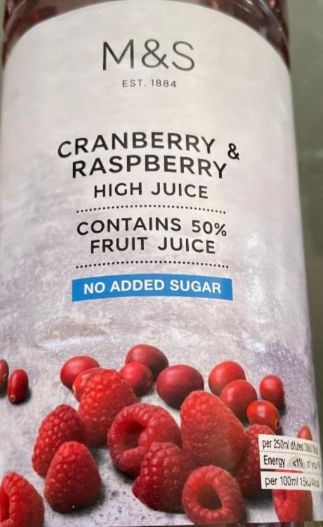 Fotografie - Cranberry & Raspberry high juice no added sugar M&S