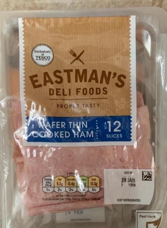 Fotografie - wafer thin cooked ham Eastman's deli foods