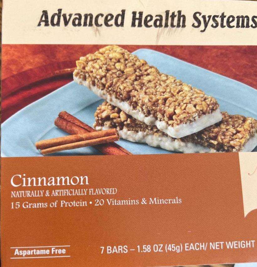 Fotografie - Nutrition Bar Cinnamon Advanced Health Systems