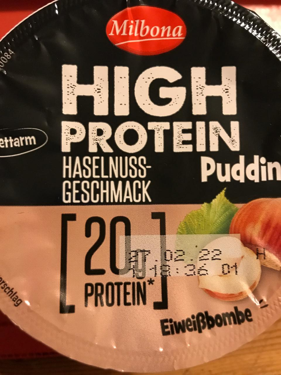 Fotografie - High Protein Pudding Haselnuss-Geschmack Milbona