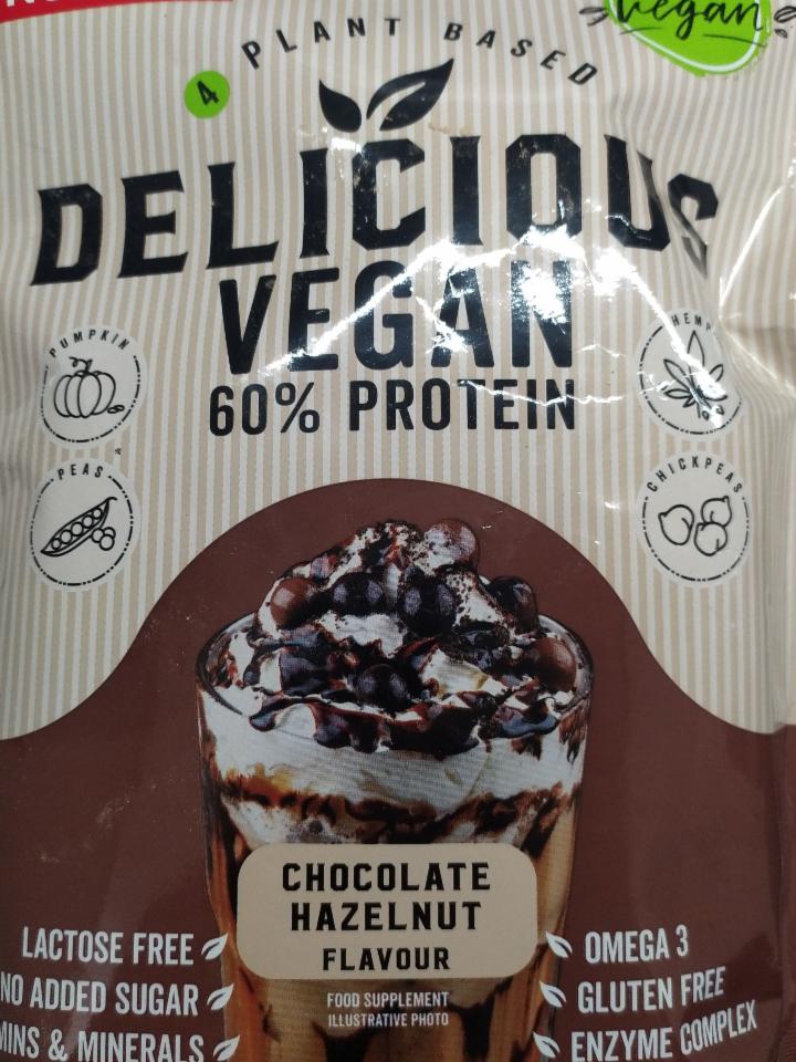 Fotografie - Delicious Vegan 60% Protein chocolate+hazelnut Nutrend