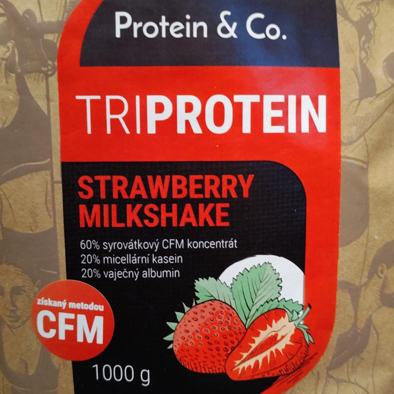 Fotografie - Triprotein Strawberry Milkshake Protein & co.
