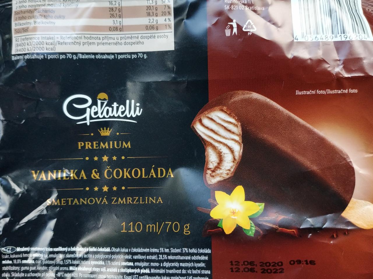 Fotografie - Premium vanilka & čokoláda smetanová zmrzlina Gelatelli