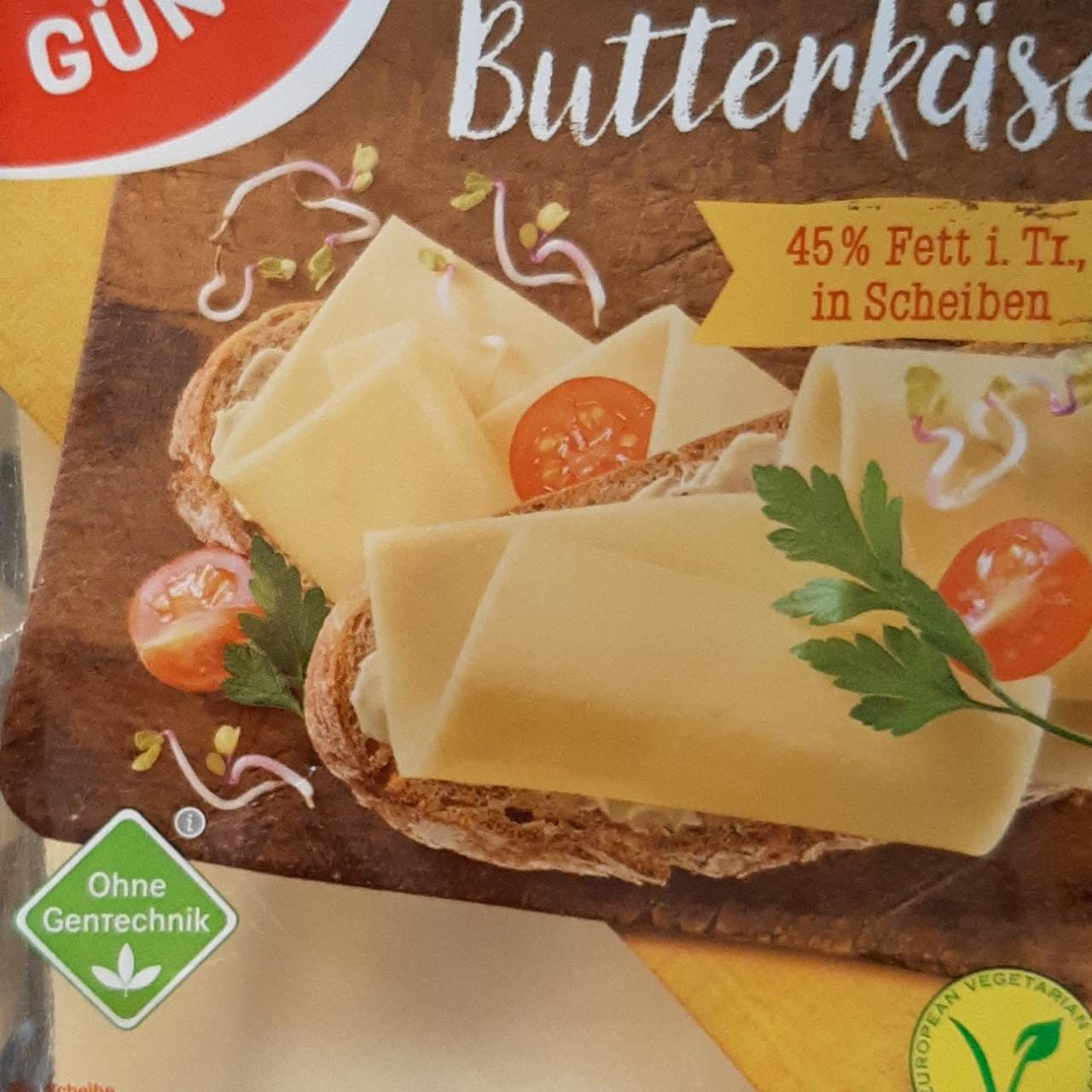 Fotografie - Milder Butterkäse in Scheiben, 45 % Fett i. Tr. Gut & Günstig