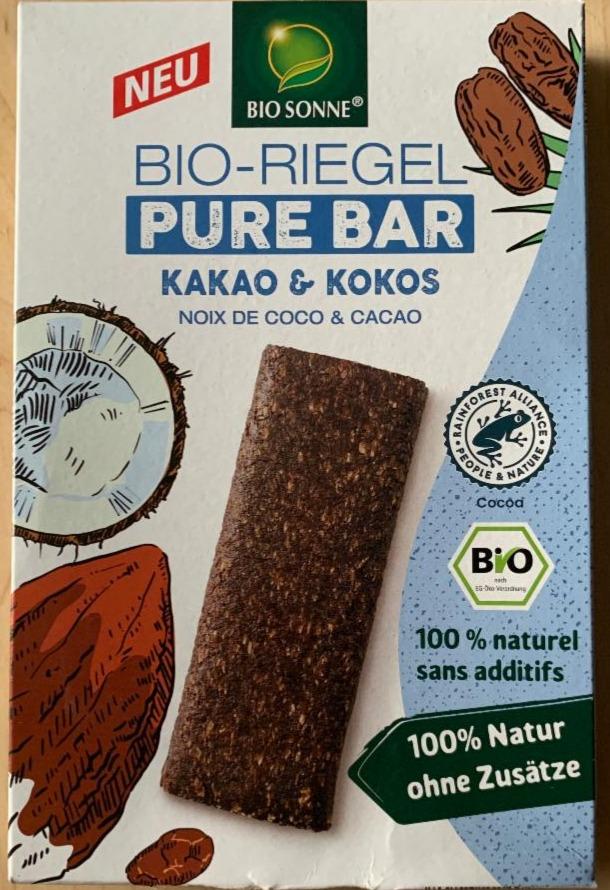 Fotografie - Bio-Riegel Pure Bar Kakao & Kokos Bio Sonne