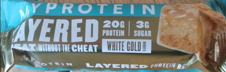 Fotografie - layered protein bar White gold