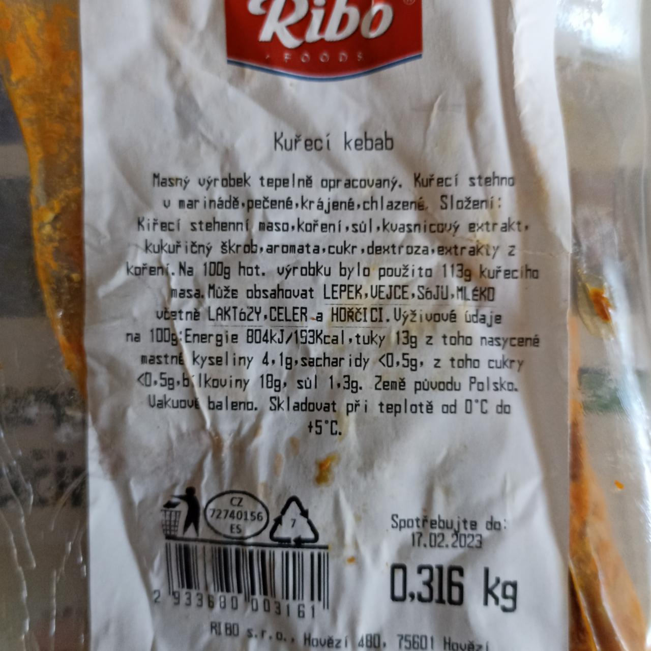 Fotografie - Kuřecí kebab Ribo foods