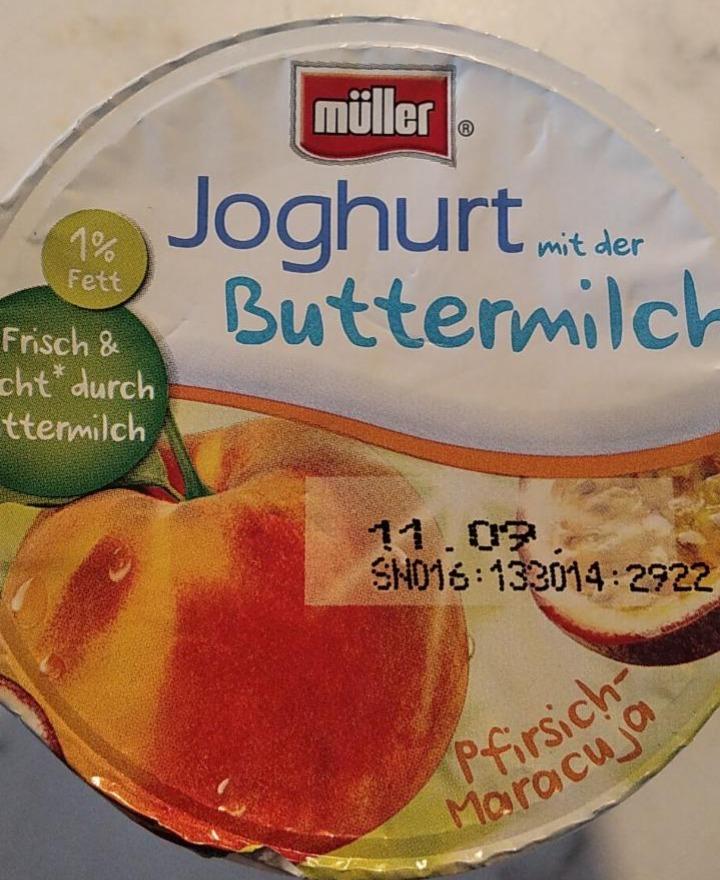 Fotografie - Joghurt mit der Buttermilch Pfirsich-Maracuja Müller