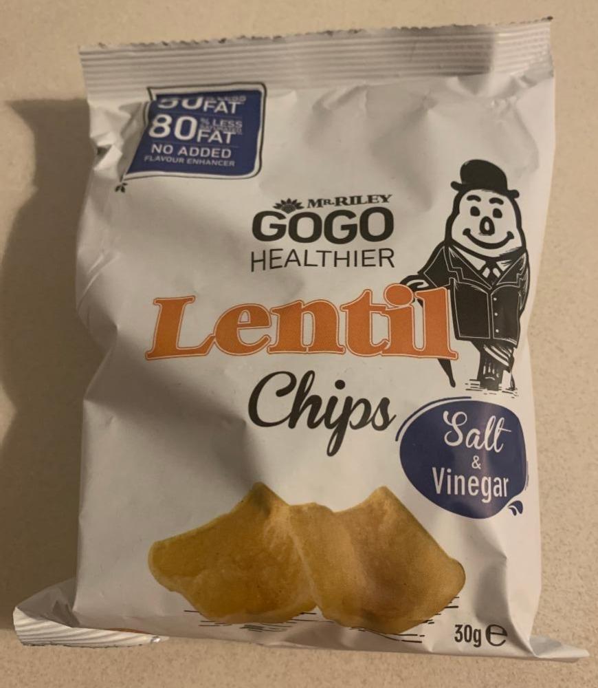 Fotografie - GOGO Healthier Lentil Chips Salt & Vinegar Mr.Riley
