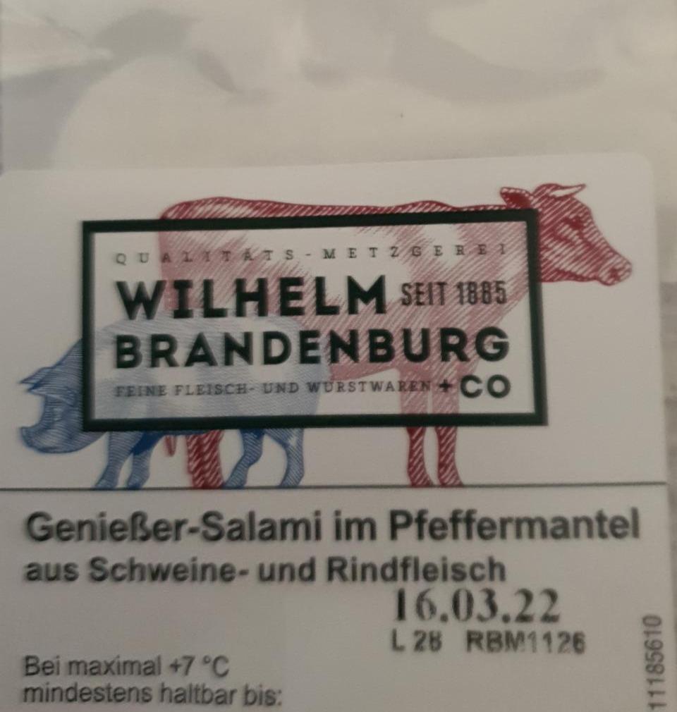 Fotografie - Genießer-Salami im Pfeffermantel aus Schweine- und Rindfleisch Wilhelm Brandenburg