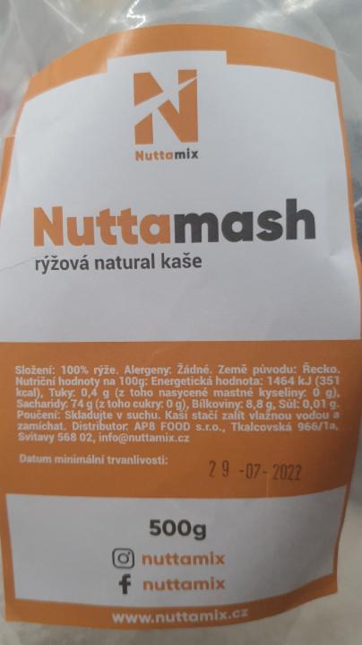 Fotografie - Nuttamash rýžová kaše natural Nuttamix