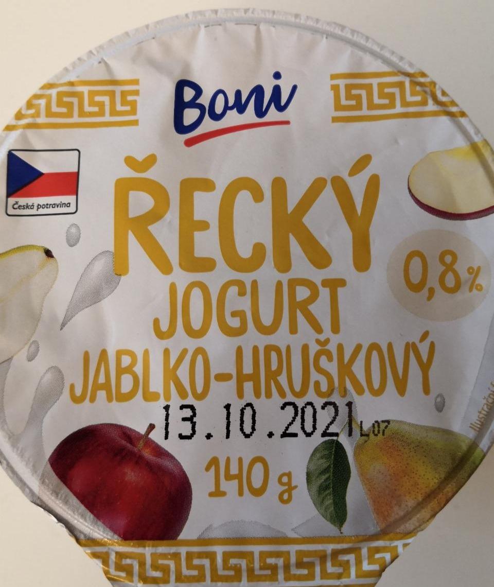 Fotografie - Řecký jogurt jablko-hruškový 0,8% Boni