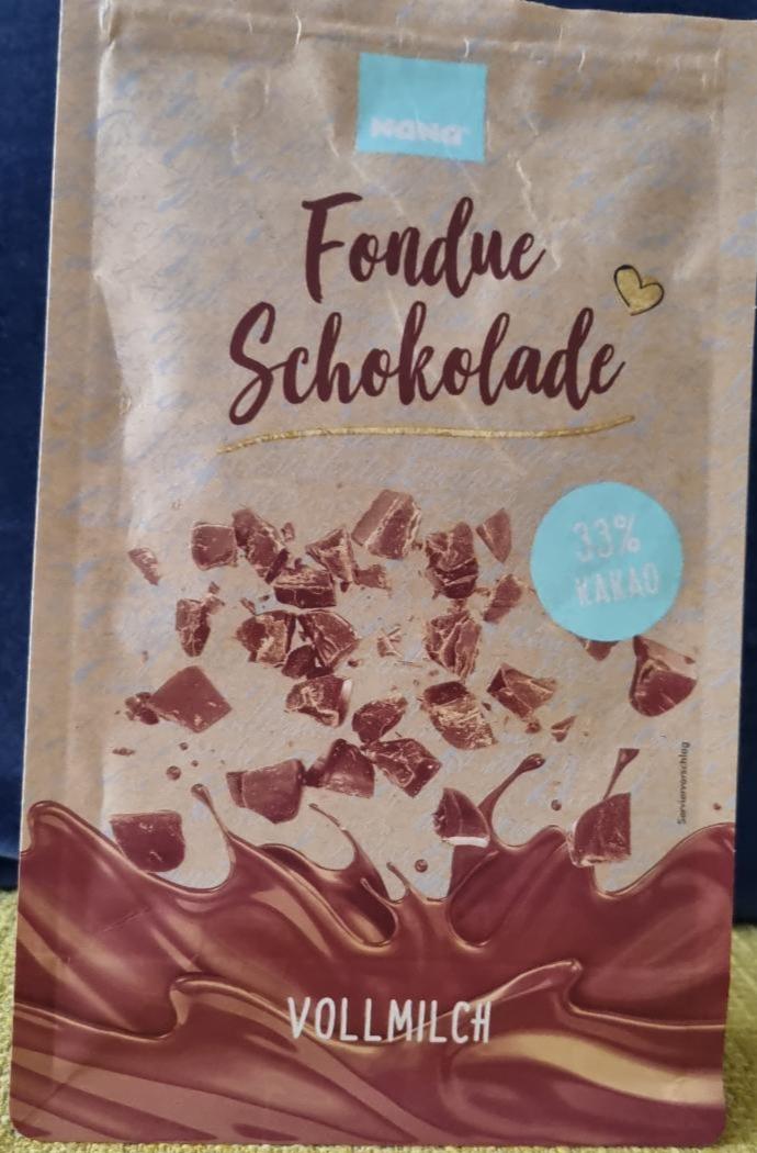 Fotografie - Fondue Schokolade 33% kakao Vollmilch Nanu Nana