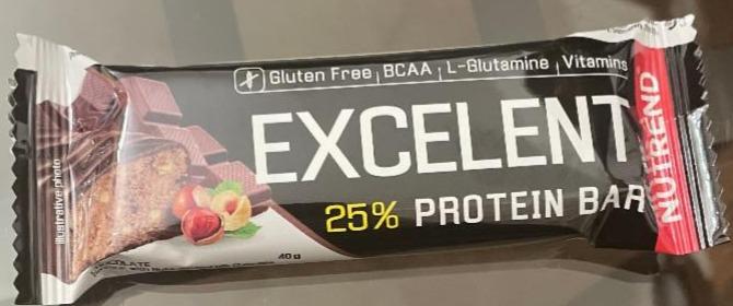 Fotografie - Excelent 25% Protein bar Chocolate flavour with Nuts Nutrend