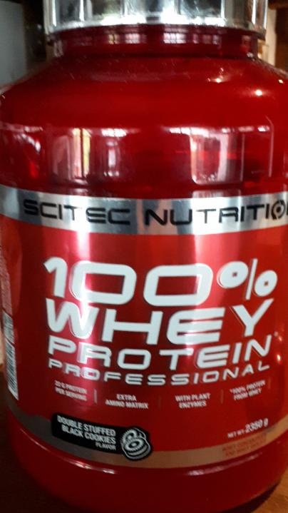Fotografie - 100% Whey Protein Professional, příchuť dvojité plněné černé sušenky - Scietec Nutrition