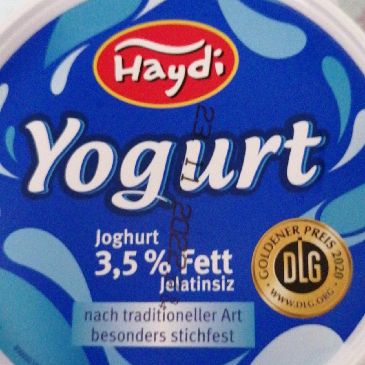 Fotografie - Yogurt 3,5 Fett Haydi