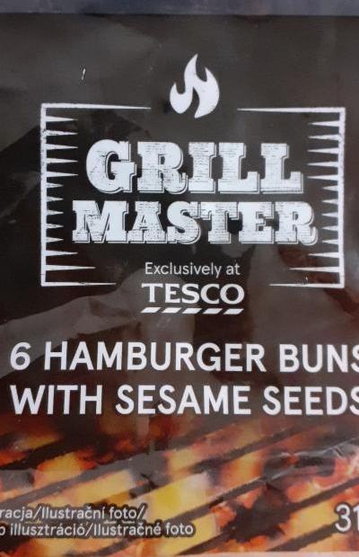 Fotografie - 6 Hamburger Buns with Sesame seeds Grill Master