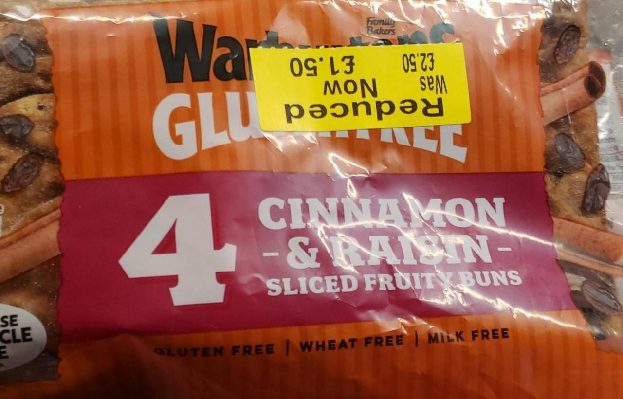 Fotografie - Gluten free Cinnamon & raisins sliced fruity buns Warburtons