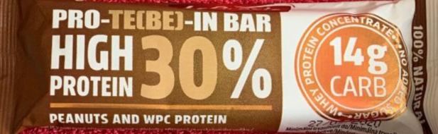 Fotografie - pro-te(be)-in bar high protein 30 % peanuts and wpc protein