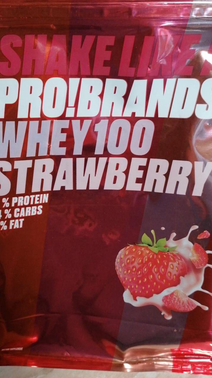 Fotografie - Whey 100 Protein Strawberry flavour Pro!brands
