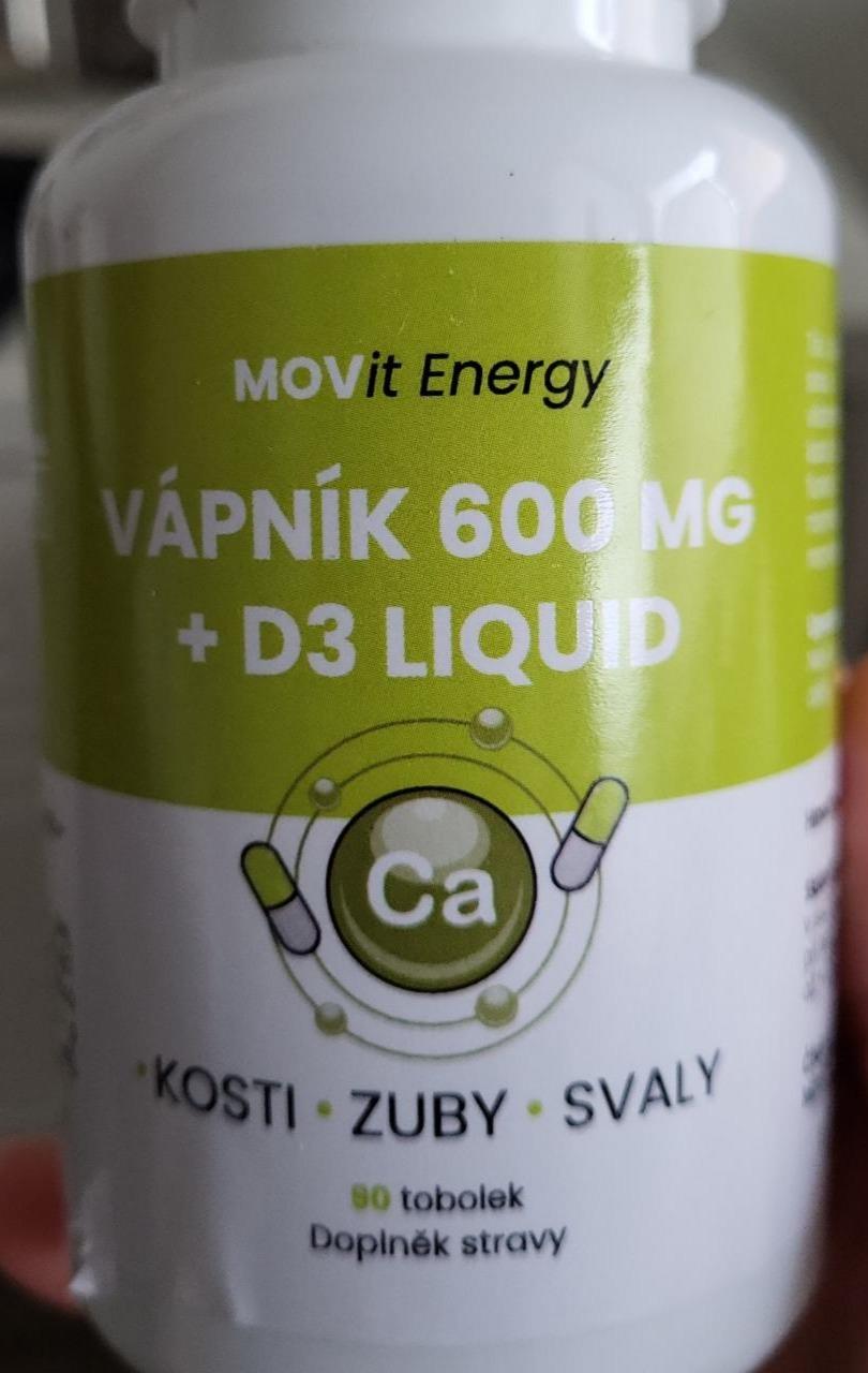Fotografie - Vápník 600 mg + D3 liquid MOVit Energy