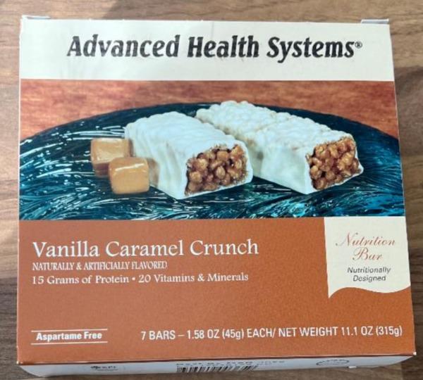 Fotografie - Nutrition Bar Vanilla Caramel Crunch Advanced Health Systems