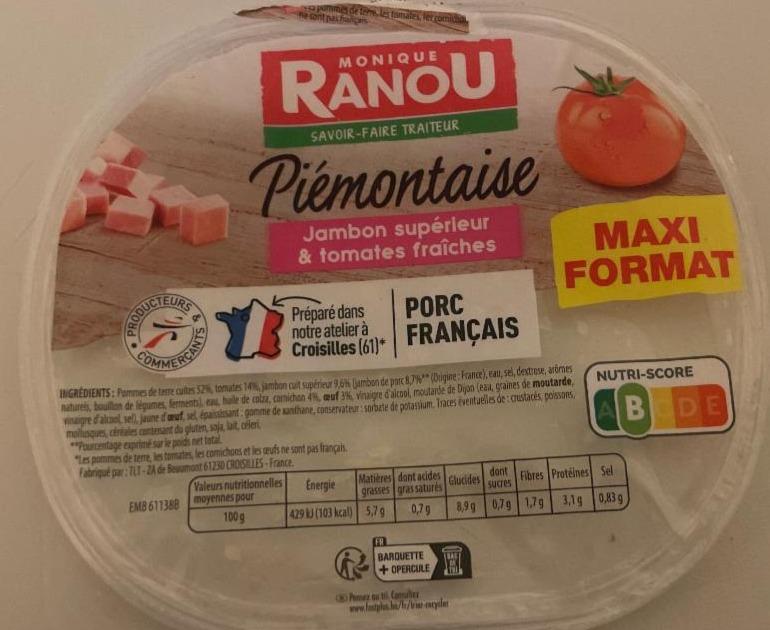 Fotografie - Piémontaise Jambon supérieur & tomates fraîches Monique Ranou