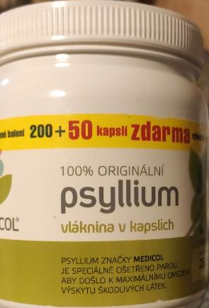 Fotografie - Medicol 100% originální psyllium vláknina v kapslích