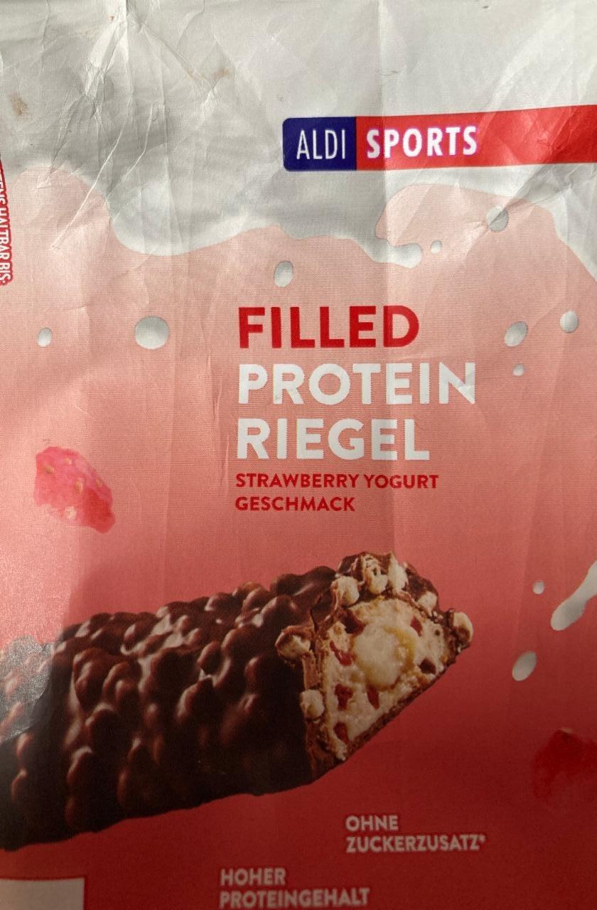 Fotografie - Filled Protein Riegel Strawberry Yogurt Aldi Sports