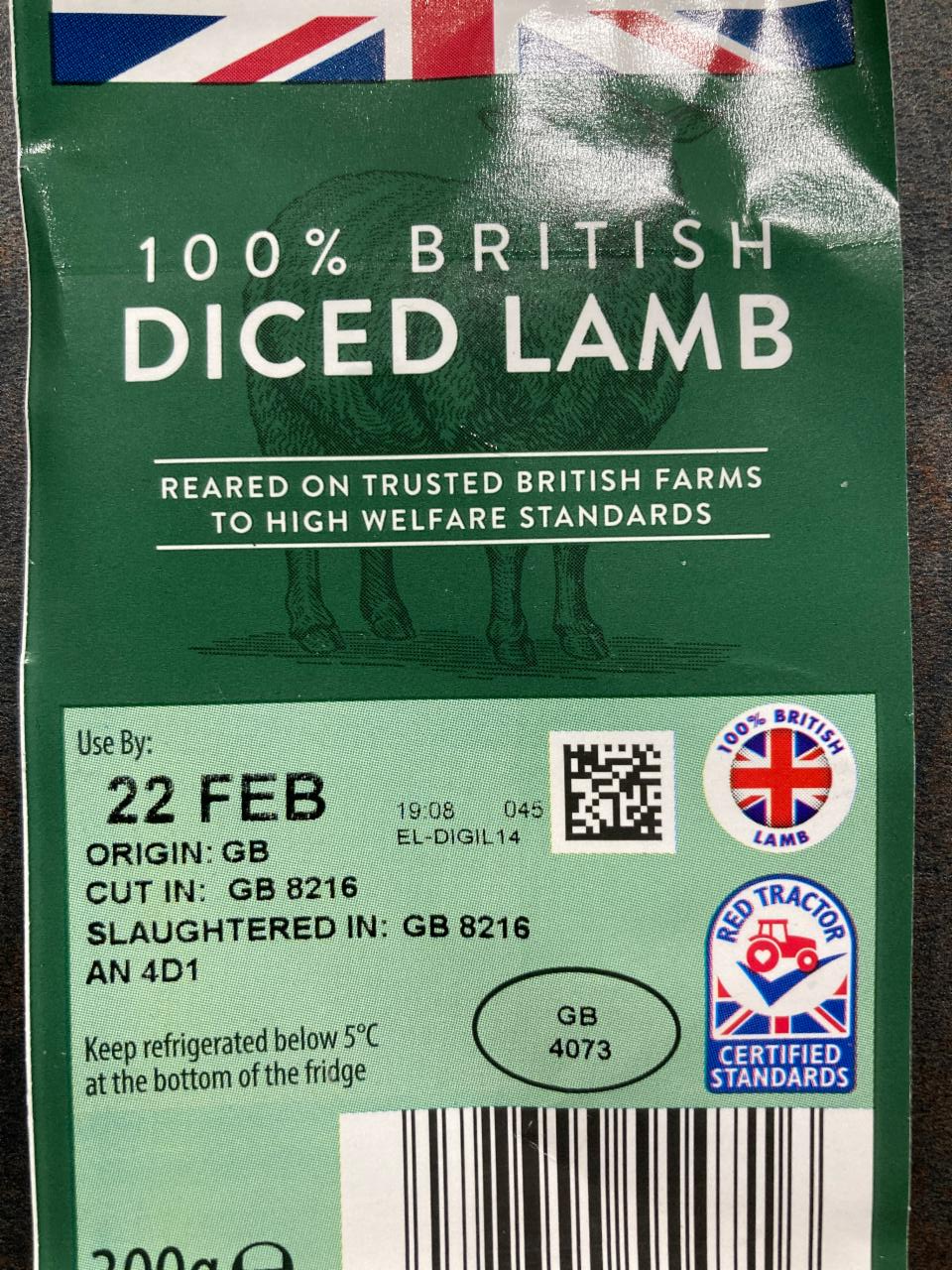 Fotografie - 100% British Diced Lamb Ashfields