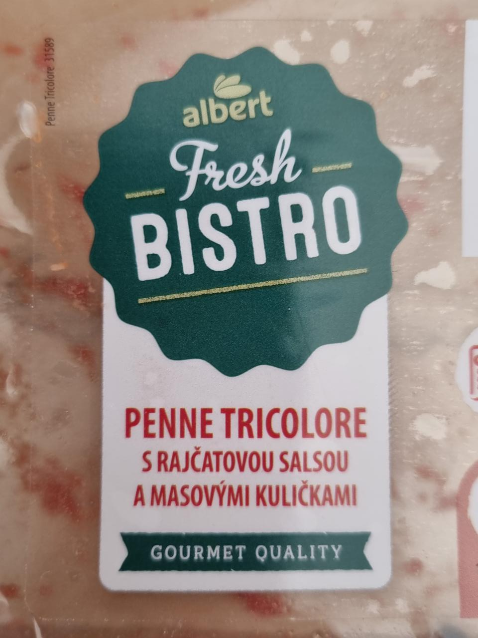 Fotografie - Penne Tricolore s rajčatovou salsou a masovými kuličkami Albert Fresh Bistro