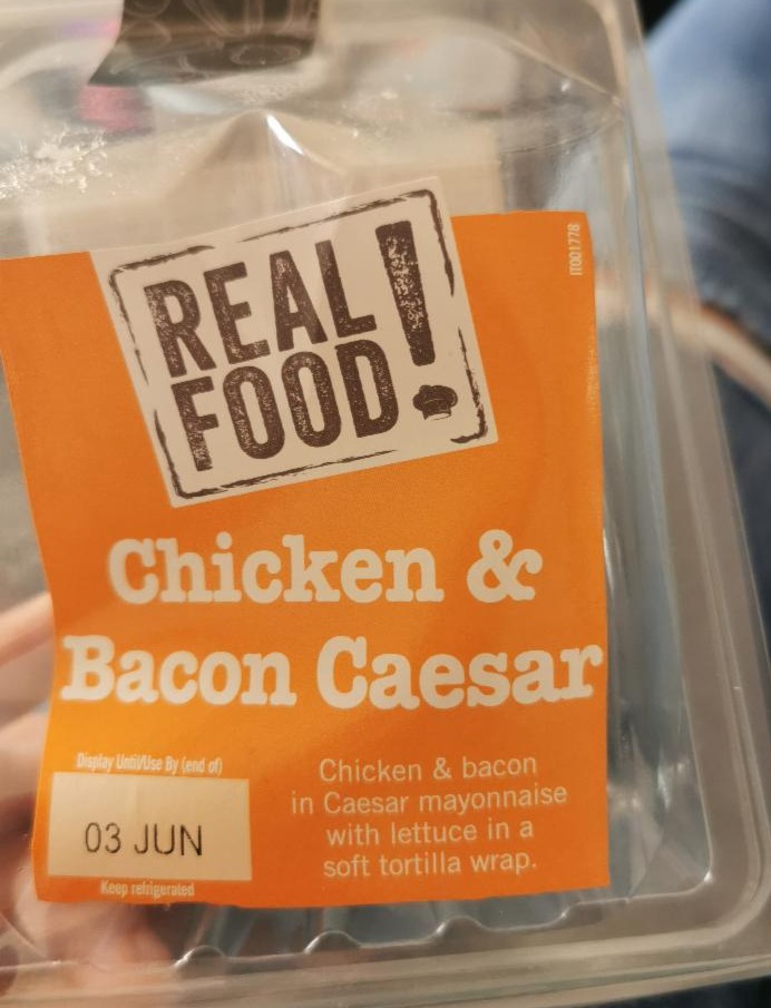 Fotografie - Chicken & Bacon Caesar wrap Real Food!