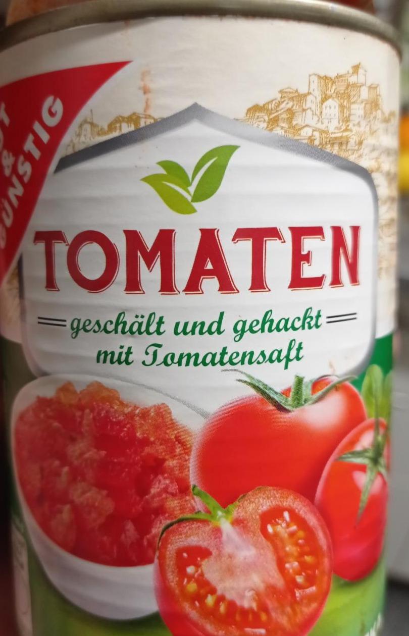 Fotografie - Tomaten geschält und gehackt mit Tomatensaft (rajčata loupaná v tomatové šťávě) Gut&Günstig