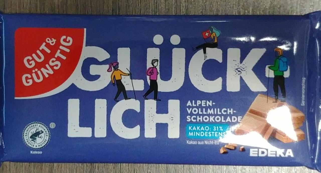Fotografie - Alpenvollmilch Schokolade Glücklich Gut&Günstig