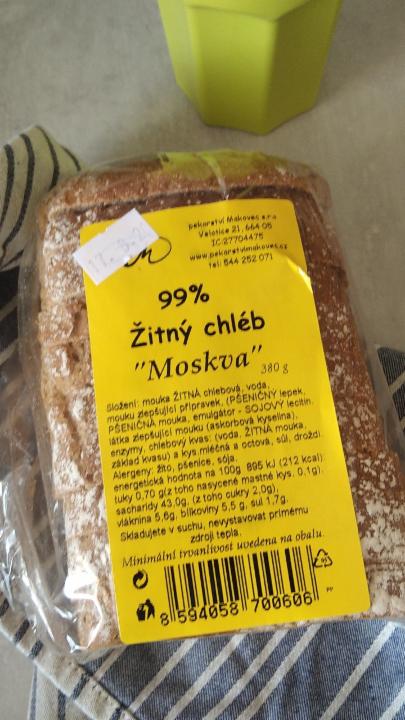 Fotografie - žitný chléb moskva pekařství Makovec