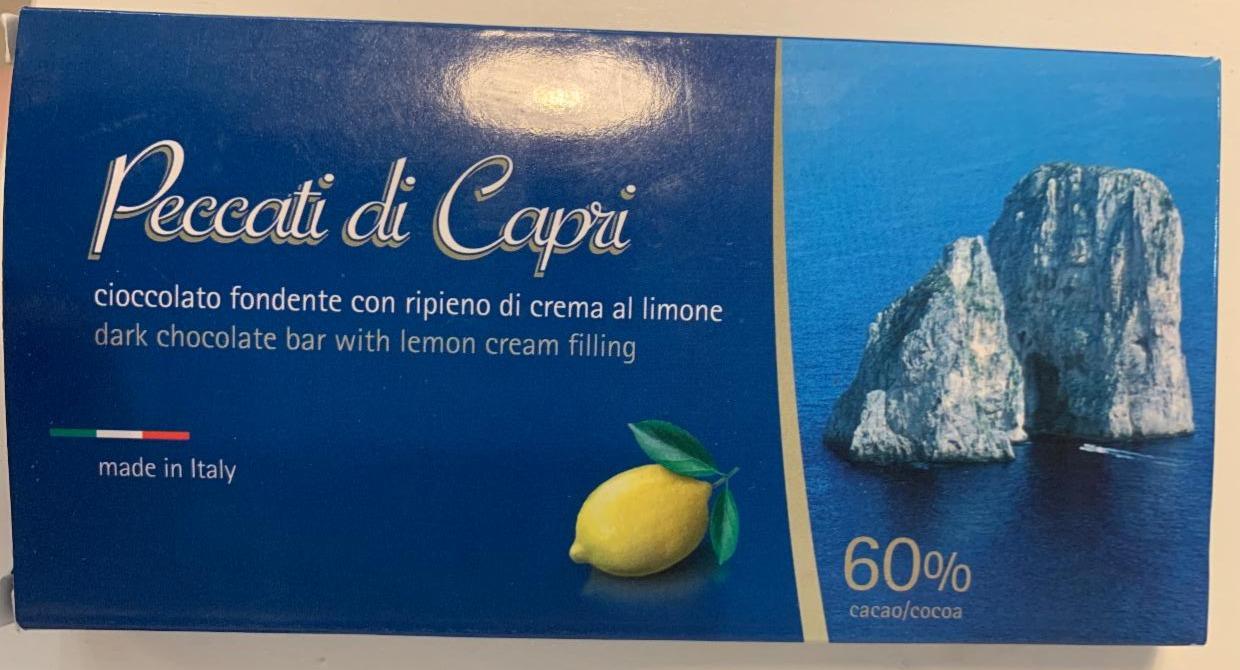 Fotografie - Cioccolato fondente con ripieno di crema al limone 60% cacao Peccati di Capri