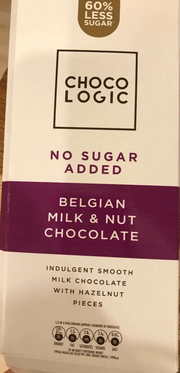 Fotografie - No Sugar Added Belgian Milk & Nut Chocolate Chocologic